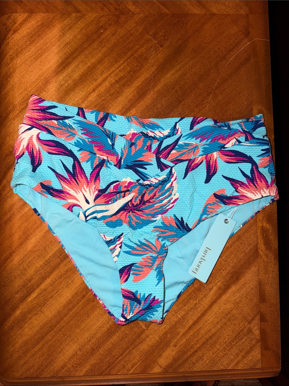 High-Waist Floral Tropical Bikini Bottoms